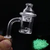 2 stks Vrouwelijke Man 10 14 18 mm Quartz Nail Dikke 100% Pure Quartz Banger Nail Domeless Glass Bong Nail met spinning Carb Cap en Terp Pearl