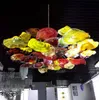 Neuankömmling mundgeblasenes Glas Deckenbeleuchtung Kunst dekorative Blumen Kronleuchter Licht italienische Murano Glasplatten hängende Kronleuchter Lampen
