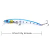 New Arrival 4 Kolor Wysokiej jakości, 4 # Haczyki, 11.5 cm / 11,2G Plastikowe Długie Minnow Fishing Hard Bait, Swimbeit Fishing Lure, 60 sztuk