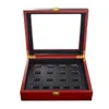 Wooden Ring Box Holder World Series Cup Championship Big Heavy Ring Display Wooden Box Ring Case17 holes 24 20 7cm287n