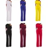 여성 복고풍 섹시한 jumpsuits rompers 일반 정장 클럽 착용 순수한 색상 경 사진 어깨