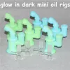 Glow W Dark Fajki Silikonowe Bong Mini Silicon Dab Rury wodne Rury wodne Bongs Bubbler Oil Rig Degabilne Nieprzekle Perolator ze szklanym miską