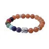 Zeven chakras Boeddha hoofd edelsteen armbanden voor mannen en vrouwen mode-sieraden