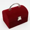 Gift Wrap Women Earrings Rings Jewelry Packaging Boxes Portable Velvet Necklace Box With Handle1