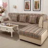 Sofá a cuadros británico cubierta de algodón decoración de encaje de encaje seccional cubiertas de muebles de canape fondas de sofá sp3618
