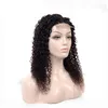 Cheveux humains bouclés brésiliens avant de lacet 4 4 perruques de fermeture perruque de cheveux humains vierges sans colle 10-24 pouces avec une densité de 180% pour les femmes noires252F