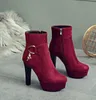 Small big size 32 33 34 to 40 41 42 43 fashion women winter ankle bootie burgundy blue black come with box6126774
