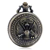 Retro brązowy Departament Armii Stanów Zjednoczonych Pocket Watch Vintage kwarc analogowy zegarki wojskowe z łańcuchem naszyjnikiem 238n