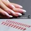 Stiletto français dégradé ongles naturels cercueil nu moyen court carré faux ongles rouge noir ovale fausse ballerine