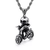 Hip Hop Bicycle Skull Pendant Necklace For Men Male Boy Fashion Stainless Steel Biker Jewelry Gift9597617