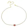 Rainbow CZ 32 + 8 cm Choker ketting voor dame vrouwen trendy sieraden delicate dunne CZ tennis ketting geboortesteen diamant mode-sieraden
