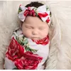 Baby Rose Musselin Wickeldecke Wickeldecken Decken Kinderzimmer Bettwäsche Frottee Baby Kleinkind gewickelt Tuch mit Stirnband A388