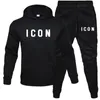 Men's Cotton Sweatshirt Set Letter Print Hooded Pullover Trousers Jogging Suits for Men Workout Clothes for Men Leisure Suits