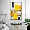 Nowoczesne nordyckie dekorację domowe malowanie płótna żółte geometryczne plakat Streszczenie sztuki ściennej Zdjęcia do wystroju salonu7832187