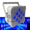 6ピース電池パワーPARライト9x18W 6in1 RGBAW + UV LEDフラットフリーダムPar50 Up Lights Wedding DJの充電ケースでアップライティング