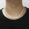 Stralende diamant steen kruisbeeld kruis hangers ketting roestvrij staal geplatineerd mannen vrouwen minnaar cadeau sieraden kettingen