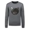 Maglione di lana con ricamo gatto Designer Slim Fit Girocollo Maglioni a maniche lunghe Pullover maschile