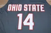 Ohio State Buckeyes College #14 Joey Lane Basketball-Trikot, Herren-Trikots, genäht mit individuellem Nummernnamen, grau