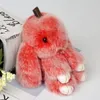 13cm Frost Style Rex Furs Rabbit Plush Toys Key Ring Keychain Pendant Bag Car Charm Tag Sweet Mini Toy Doll Real Fur