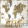 Papier peint Mural personnalisé 3D rétro nostalgique carte du monde fresque Restaurant café chambre d'enfants fond mur Papel De Parede 3D