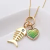 New Arrival Fish Bone Design Charming Pendant Necklace For Children Diy Girls Heart Chain Necklace Kids Baby Best Gift