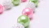 I nuovi monili designable collana del bambino della ragazza Beads robusti Pink + Colore ChiBubblegum borda la collana robusti verde per la ragazza Kidsldren