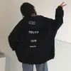 Tigena oversize hoodies moletom mulheres 2019 outono inverno zíper coreano giro veludo quente moletom feminino poleron mulheres kpop