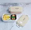 Lunchbox 600ml Houten 304 Rvs Feeling Salade Bento Boxen 3 Kleuren Draagbare Container Box Werknemers Studenten Lunchbox Gratis verzending