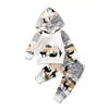 024Months casual Outfits 2pcs Toddler New born baby boy girls unisex clothing set Hooded Sweatshirt TopsPants printed clothes5250392