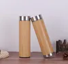 360ml Thermos Stainless Steel Water Bottle Bamboo Shell Water Cup Tea Infuser Thermos Travel Mug Bottle Insulated Cup Free Shipping SN1044