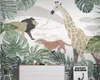 Papel pintado Beibehang tela nórdica planta tropical animal jirafa TV Fondo papel de pared decoración del hogar dormitorio papel tapiz 3d