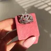 Moda lüks gümüş zirkonya taç yüzüğü Kadınlar için kadınlar için zirkon kristal yüzüğü hediye 2019 romantik mücevher boyutu 5-12