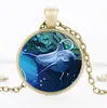 Europese en Amerikaanse buitenlandse handel sieraden Creatieve Time Gem Ketting 3D Dolphin Glass Hanger Dan336 Mix Order Pendant Kettingen