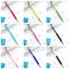 Fijne Crystal Ballpoint Pen Mode Creatieve Stylus Touch Pen voor het schrijven Briefpapier Kantoor School Balpen Zwarte Balpen Pennen DBC BH2715