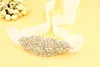 Hurtownie-prawdziwe zdjęcie białe błyszczące kryształowe pasy ślubne belki sash wstążka Weddin i skrzydła CPA529