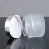 30g 50g Frosted Glass Refillable Ointment Bottles Empty Cosmetic Jar Pot Eye shadow Face Cream Container F3650