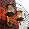 Vintage w stylu Brązowa lampa ścienna Latarnia Wodoodporna oprawa ścienna zewnętrzna zewnętrzne oprawy oświetleniowe Ogród Ograniczne