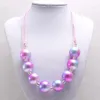Chunky Baby Bubblegum Beaded Necklace Kids Girls Colors Imitation Pearl Necklace Jewelry Adjsutable Child Rope Necklace