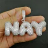 A-Z Bling Gelado para fora Cz letra Nome personalizado Colar Pingente para Mulheres Homens Hip Hop Jóias Colar