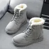 Hot Sale-Snow 2019 Ny Mid-Calf Boots Ladies Bomull Vinter Stövlar Kvinnor Varm Fur Kvinnor Skor Vinter Kvinnor Stövlar Lace Up