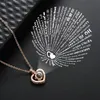 100 languages I love you Projection Necklace women Copper Heart Pendant necklaces Memory Projection neck chains fashion jewelry