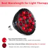 54W Red Led Light Therapy 660nm 850nm Near Infrared Lamp Therapy for Skin and Pain Relief red therapy bulb with holder