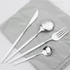 4 sztuk / zestaw lustro Srebro galwanizacja Złoty stołowy Western 304 Zestaw obiadowy Ze Stali Nierdzewnej Zestaw Akcesoria kuchenne Cutlery Darmowa Wysyłka