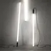 Minimalistisk Led Tube Pendant Lamp Aluminium Acrylic Suspension Light Hotel Lounge Dinning Table Bedside Creative Hängande belysning