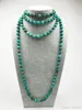 ST0307 Lange ketting 60 inches geknoopt natuurlijke turquoise Indiase agaat foto Jasper amazoniet ketting natuursteen ketting