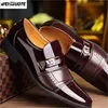 WEINUOTE New Design Men England Formal Leather Shoes Wedding Dress Oxford Shoes Male Casual Slip on Shoes Pointed Toe