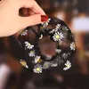 Organza Hair Scrunchies Women Plaid Scrunchie Elastic Hair Bands Girls Headwear Rubber Hair Ties Transparent Ponytail Holder