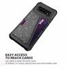 Glitter PU Deri Manyetik Kart Yuvaları Zırh Vaka Samsung Galaxy S10 S10 Artı S10e S9 S9 + Note9