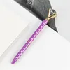 Crystal Glass Ballpoint Pen Diamond Ballpoint Pen With Large Crystal Glass Diamond Luxury Pen Creative School Office Supplies