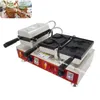 Frete Grátis Uso Comercial Não-stick 110 v 220 v Elétrica 4 pcs Boca Aberta Japonês Peixe Ice Cream Taiyaki Fabricante Máquina De Padeiro De Ferro